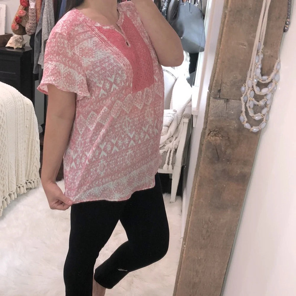 Como Vintage size XLarge pink boho top - Picture 3 of 6